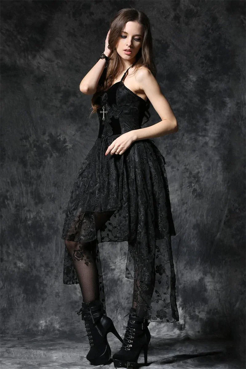 Black Ritual Velvet Dress - Image 3