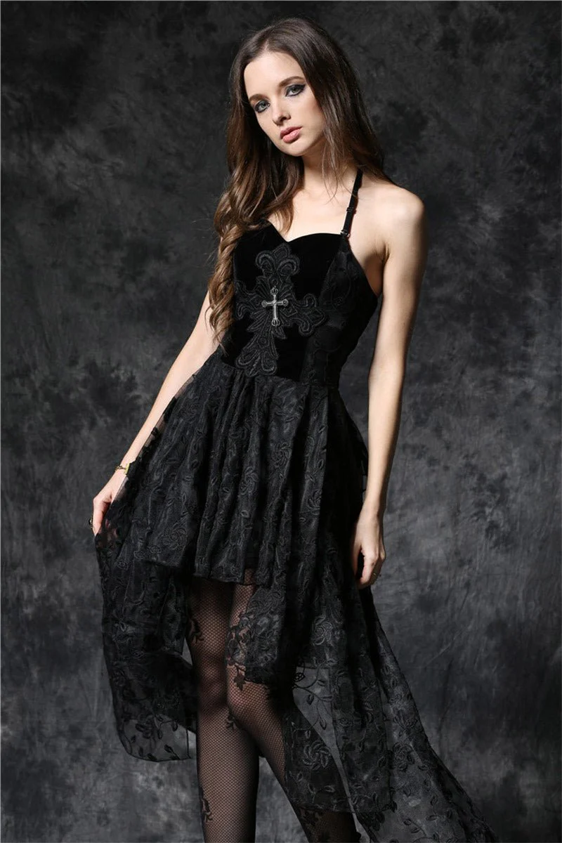 Black Ritual Velvet Dress - Image 5