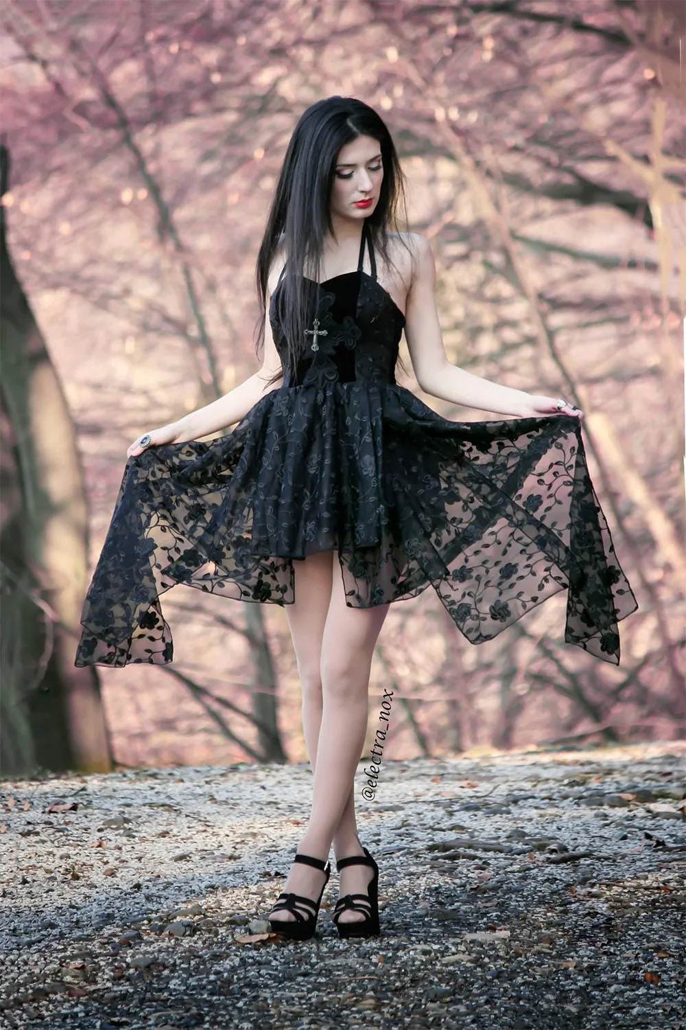 Black Ritual Velvet Dress - Image 6