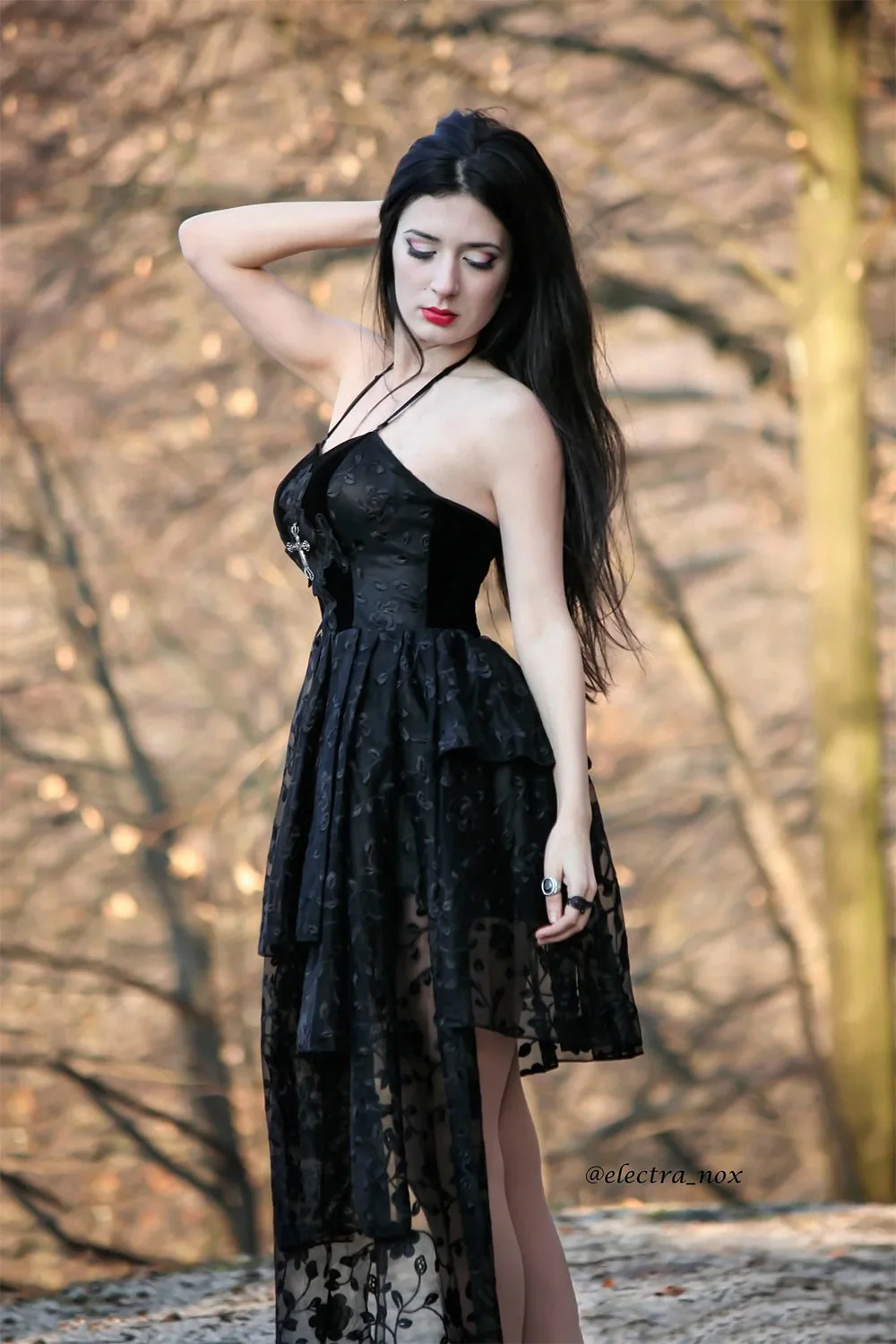 Black Ritual Velvet Dress - Image 7