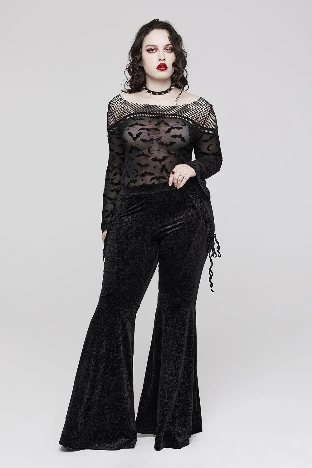 Black Vamp Velvet Flares - Image 2