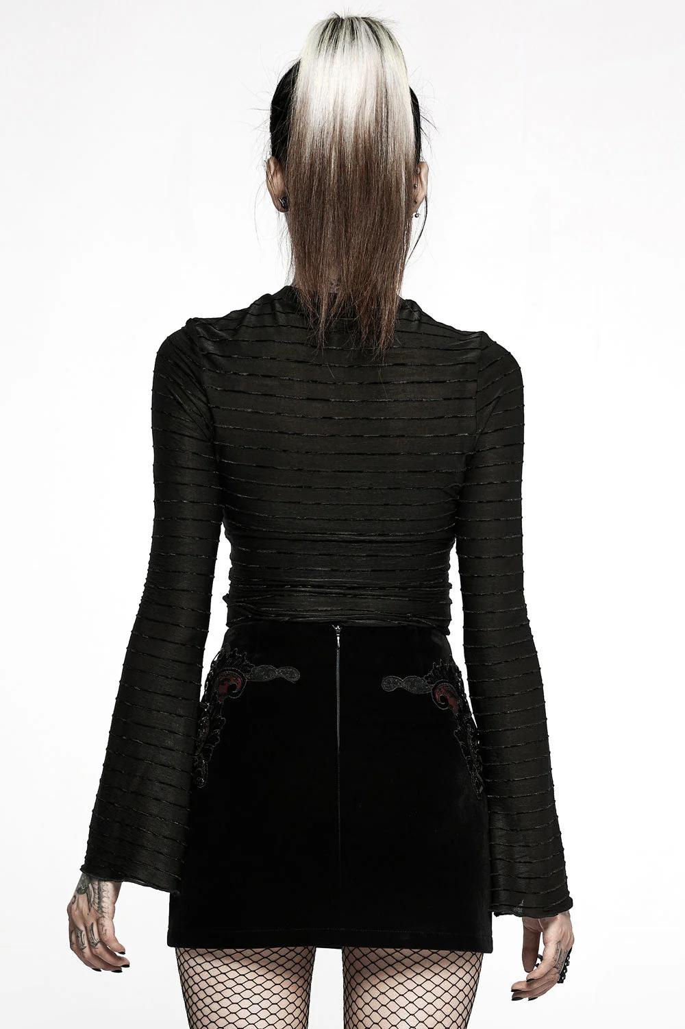 Black Velvet Vamp Mini Skirt - Image 5