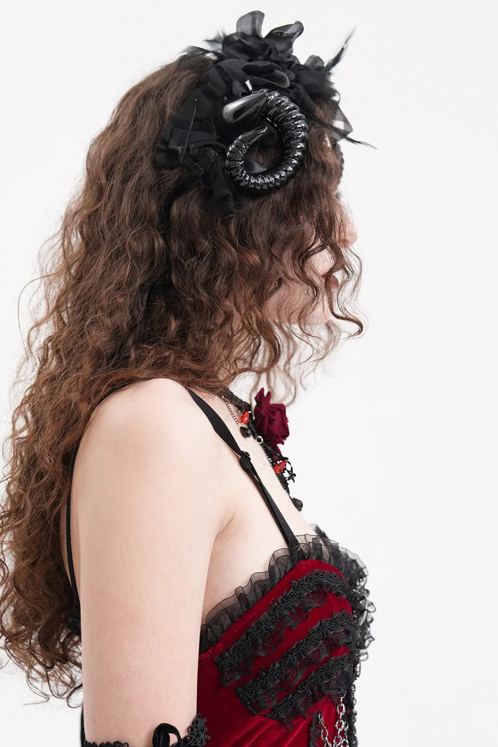 Black Witch Horned Headband - Image 3