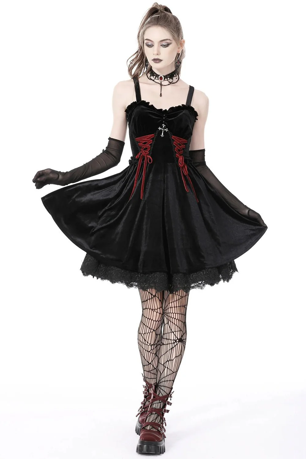 Blackhearted Velvet Dress - Image 6