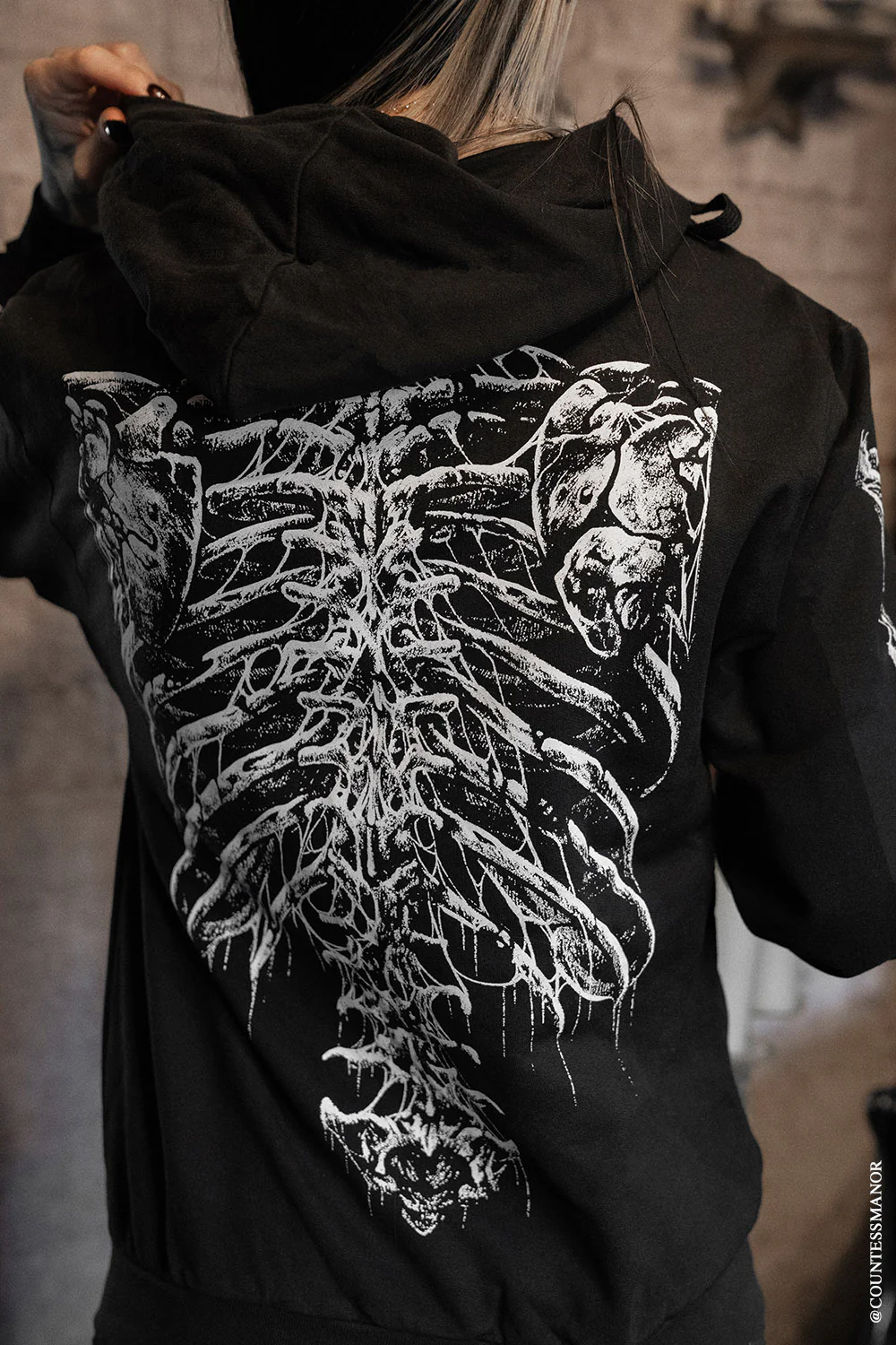 Bleeding Heart Skeleton Hoodie - Image 13