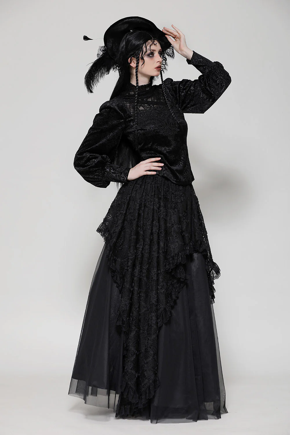 Blessed Be Victorian Goth Turtleneck Top - Image 2