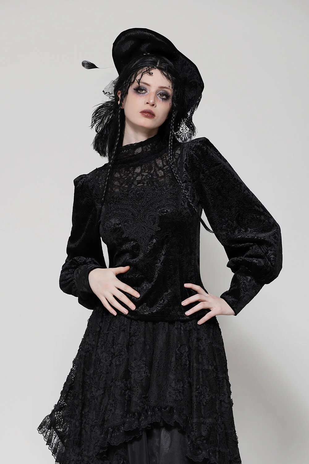 Blessed Be Victorian Goth Turtleneck Top - Image 3
