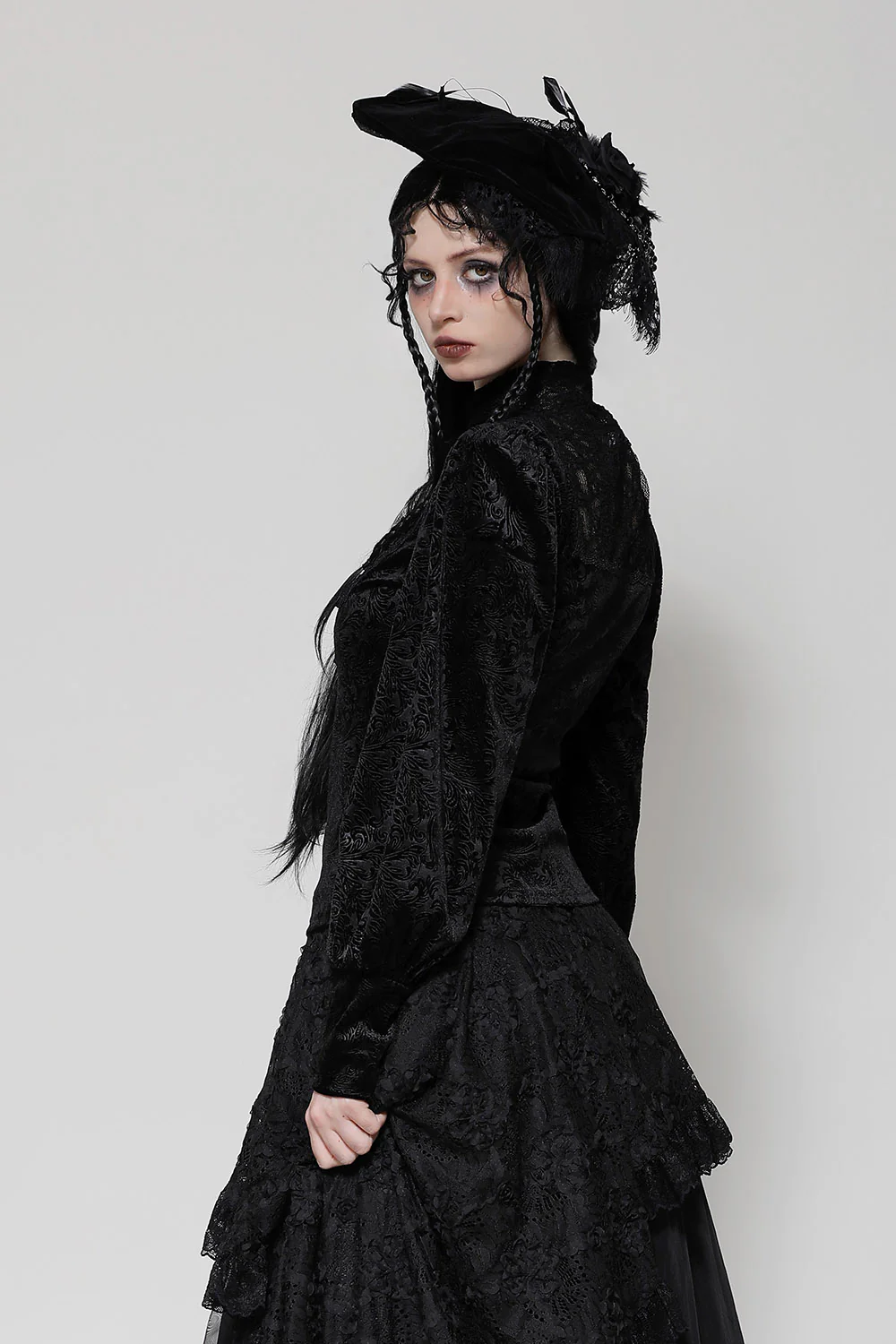Blessed Be Victorian Goth Turtleneck Top - Image 4