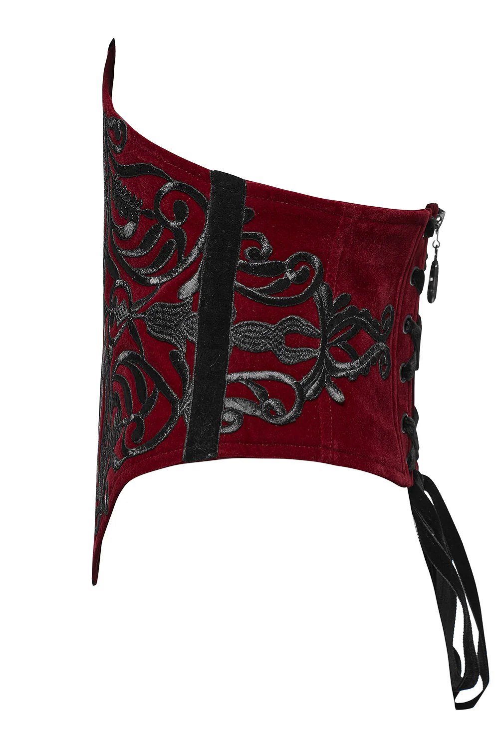 Blood Countess Embroidered Velvet Corset [Black/Red] - Image 3