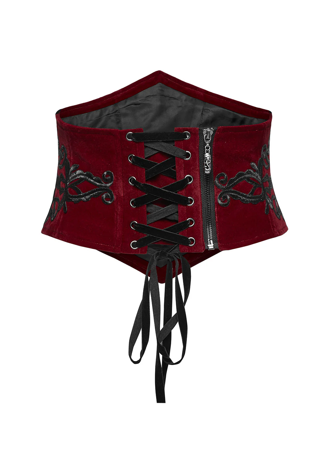 Blood Countess Embroidered Velvet Corset [Black/Red] - Image 4