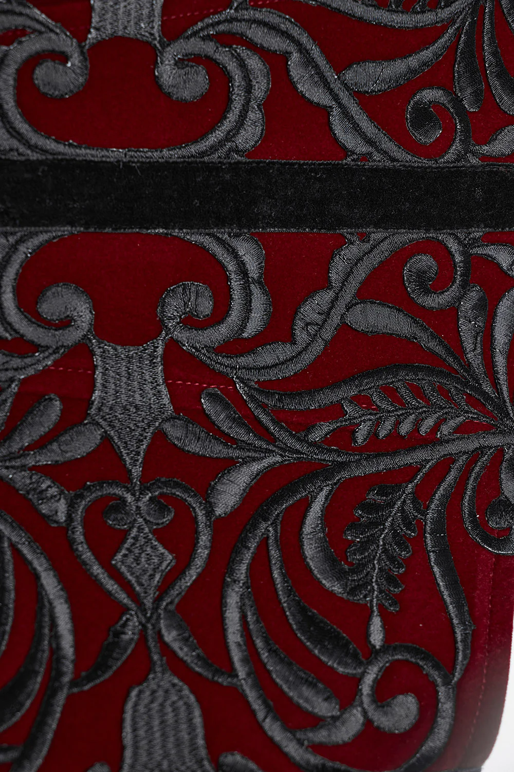 Blood Countess Embroidered Velvet Corset [Black/Red] - Image 8