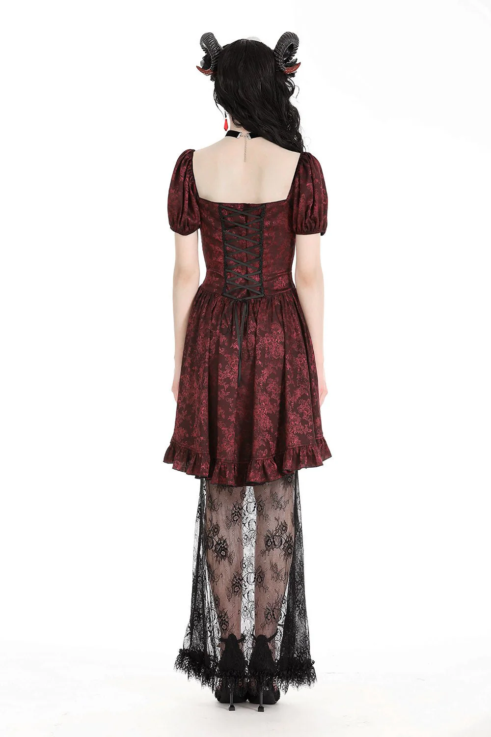 Blood Court Puffed Sleeve Gothic Dress - Image 5