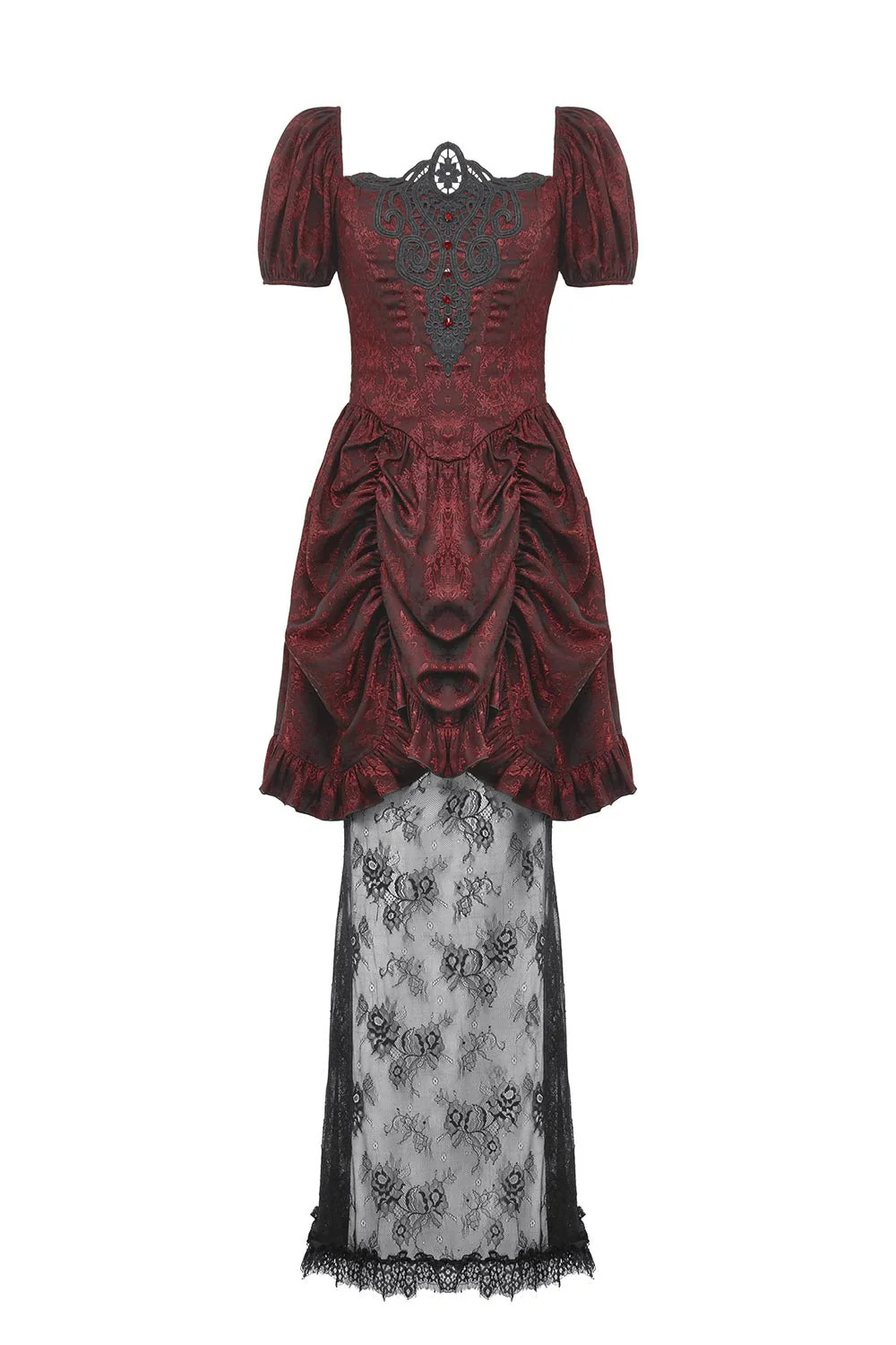 Blood Court Puffed Sleeve Gothic Dress - Image 7