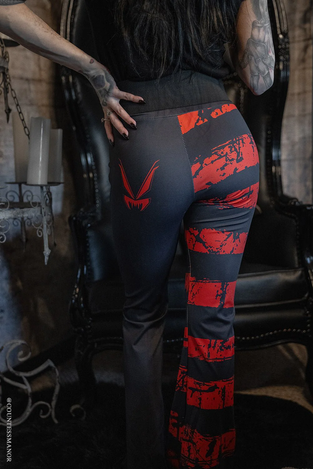 Blood Oath Striped Split Flares [Red/Black] - Image 3