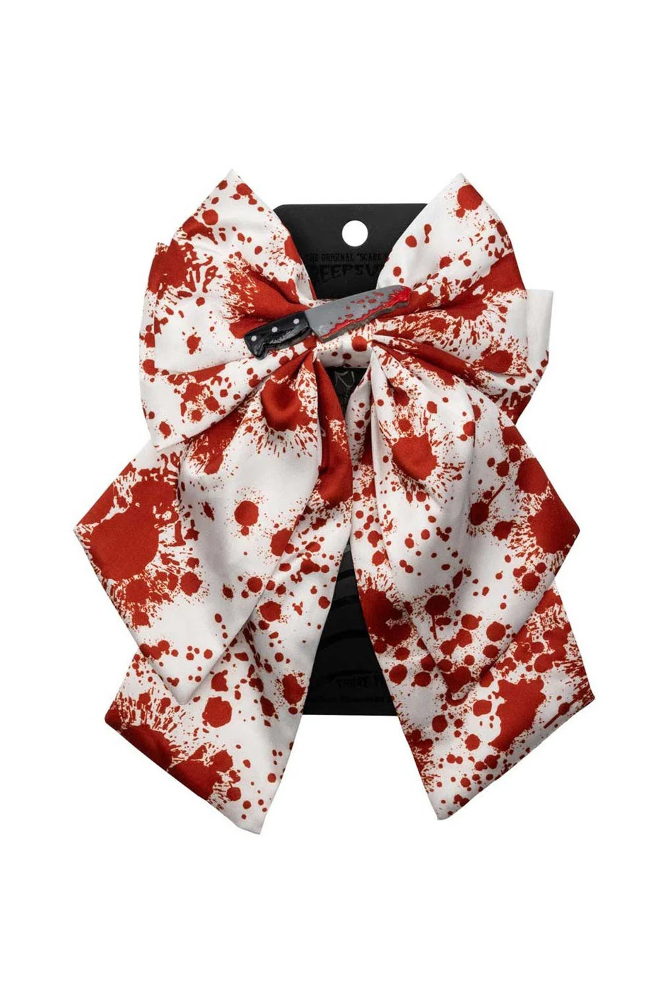 Blood Splatter Knife Satin Hair Bow - Image 2