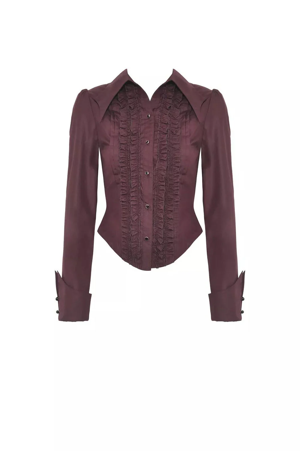 Blood Wine Button-Up Shirt [Burgundy] - Image 2