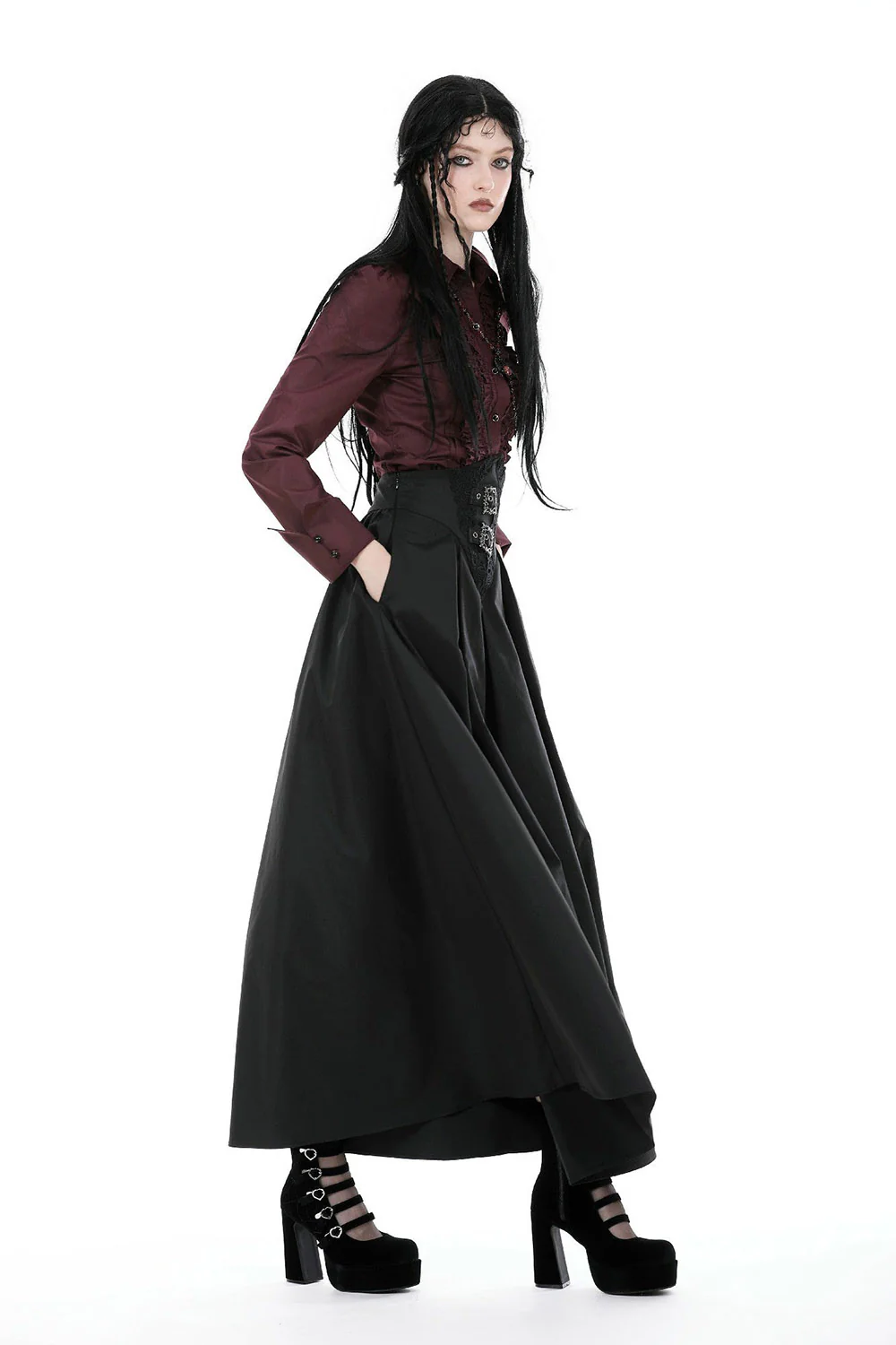 Blood Wine Button-Up Shirt [Burgundy] - Image 6