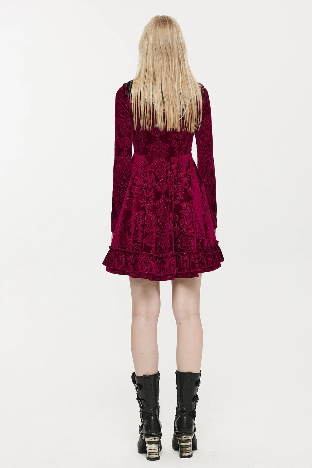 Bloodletting Velvet Dress [VAMP RED] - Image 5