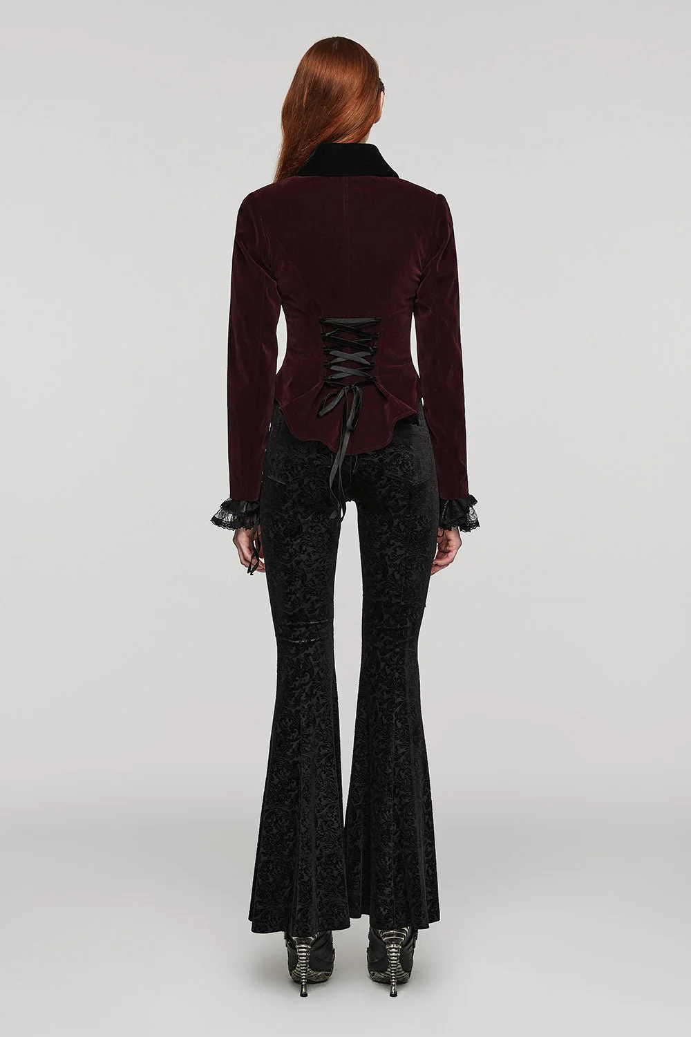 Bloodline Velvet Coat [BLACK/RED] - Image 4