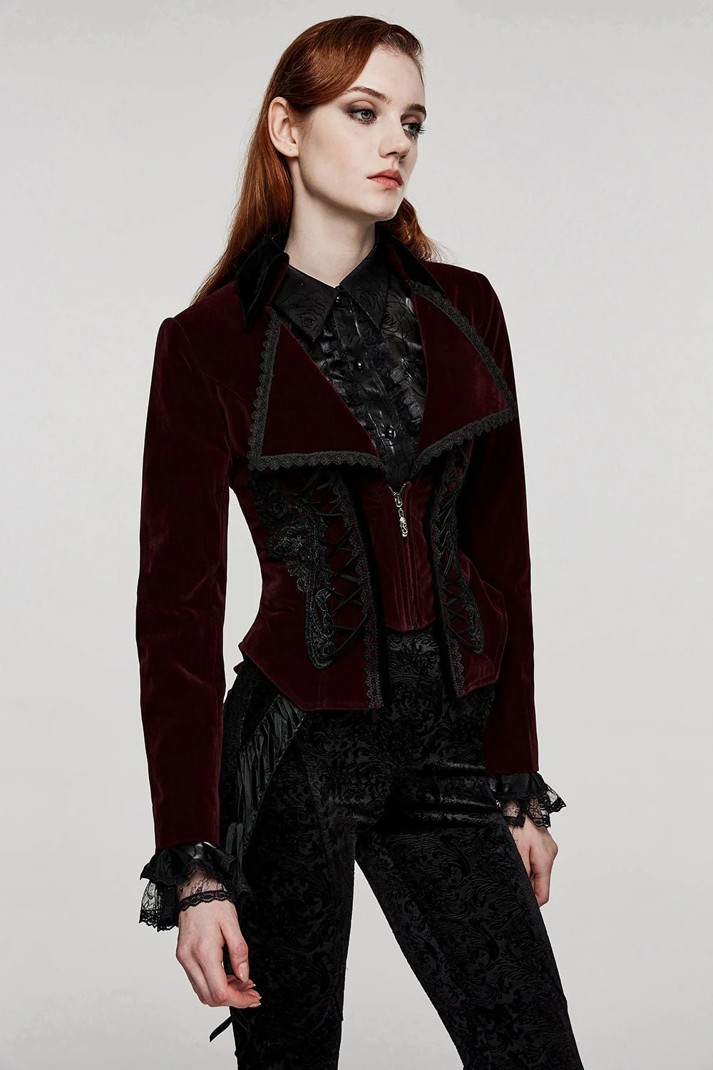 Bloodline Velvet Coat [BLACK/RED] - Image 5