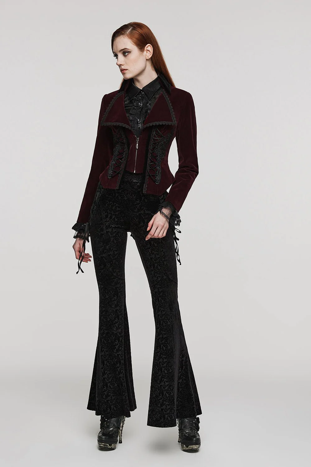 Bloodline Velvet Coat [BLACK/RED] - Image 6