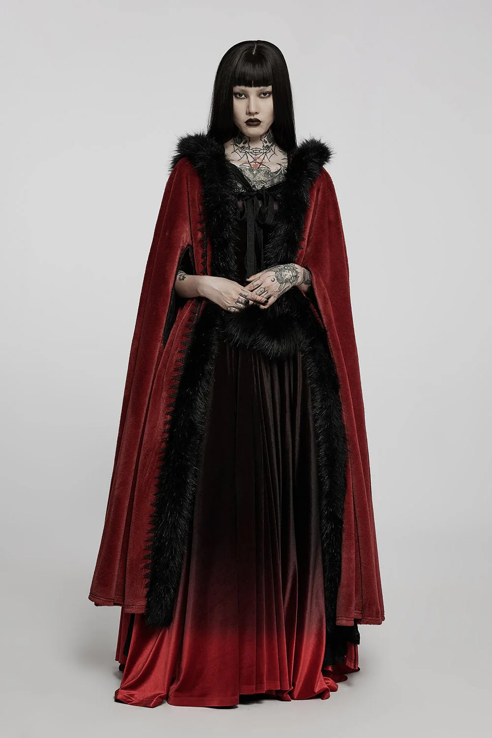 Bloodwitch Red Velvet Cloak - Image 2