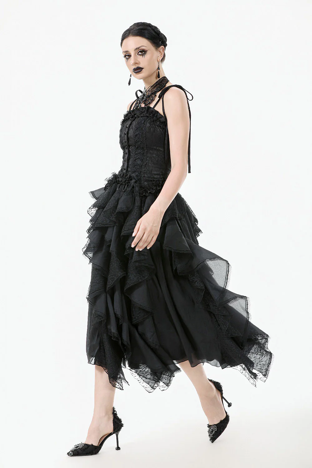 Bonham Layered Lace & Chiffon Skirt - Image 5