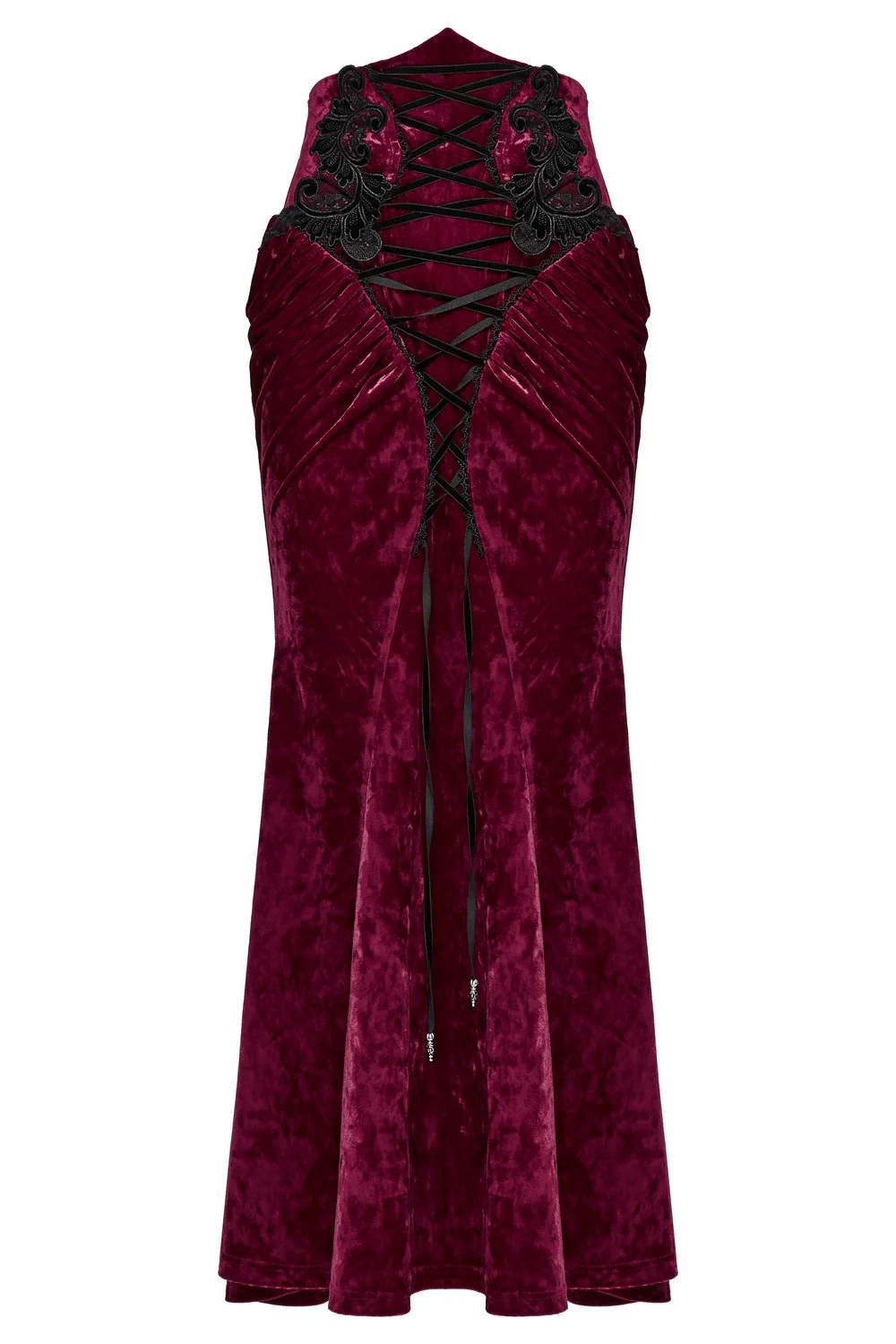 Cabernet Sauvignon Velvet Skirt [Wine Red] - Image 2
