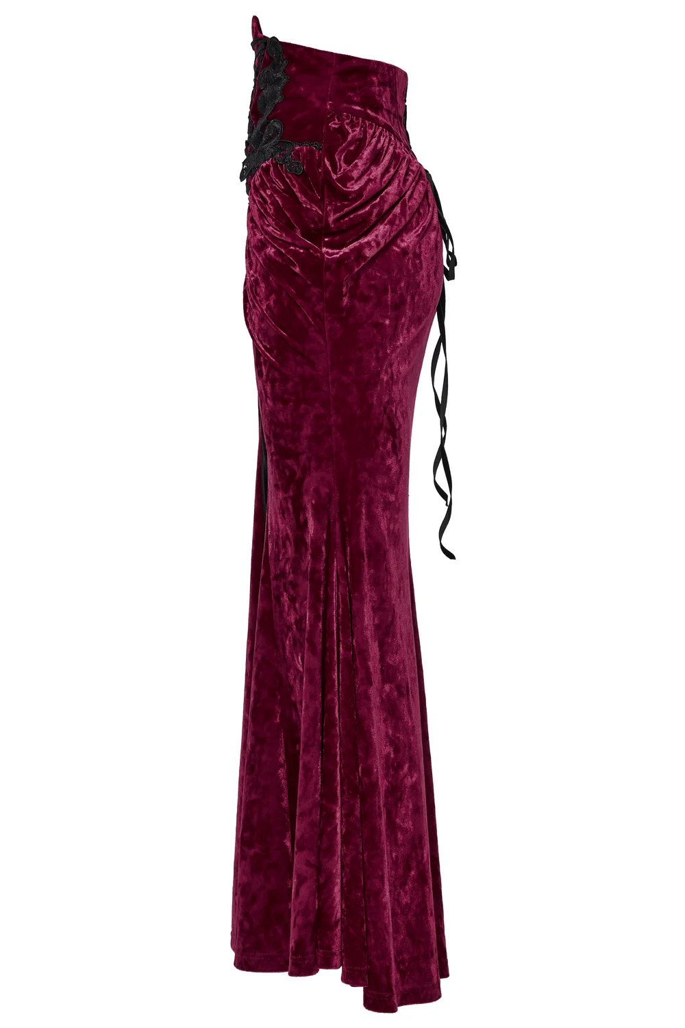 Cabernet Sauvignon Velvet Skirt [Wine Red] - Image 3
