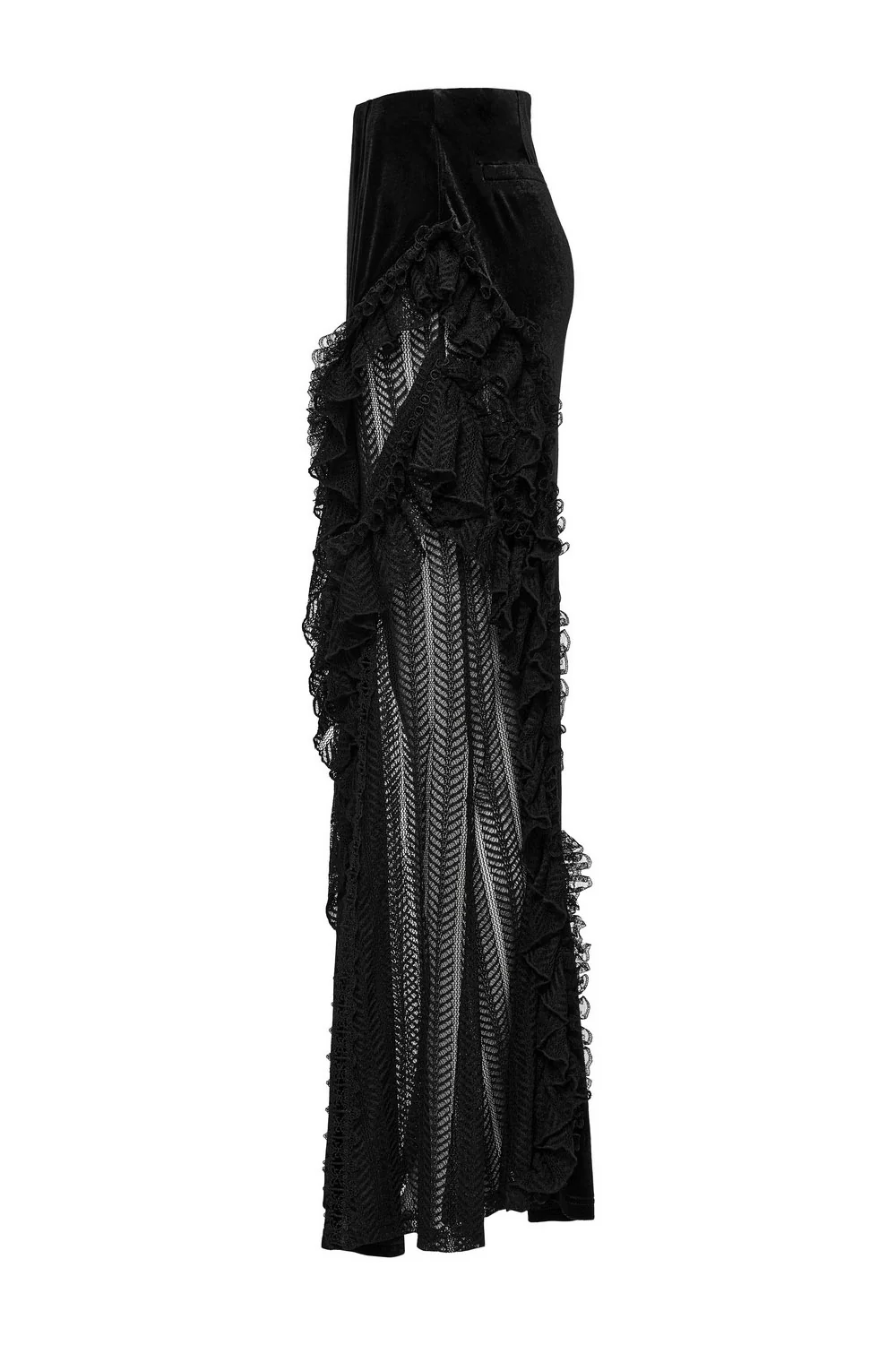 Calypso Ruffled Velvet Mermaid Maxi Skirt - Image 8