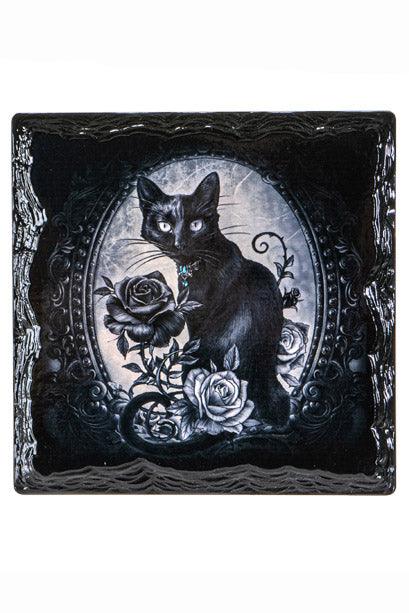 Cat Roses Slate Coasters [Set of 4] - Image 2