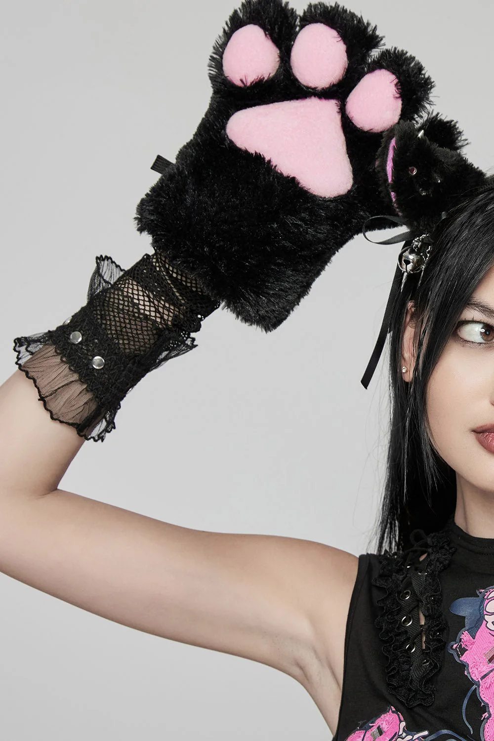 Cat Scratches Kawaii Goth Glove Set