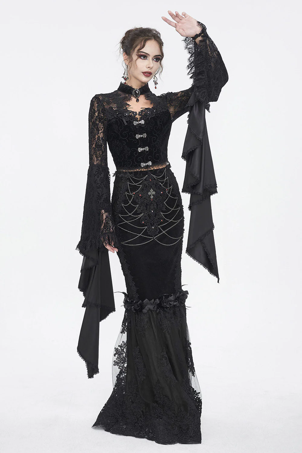 Catacombs of Paris Mermaid Maxi Skirt - Image 5