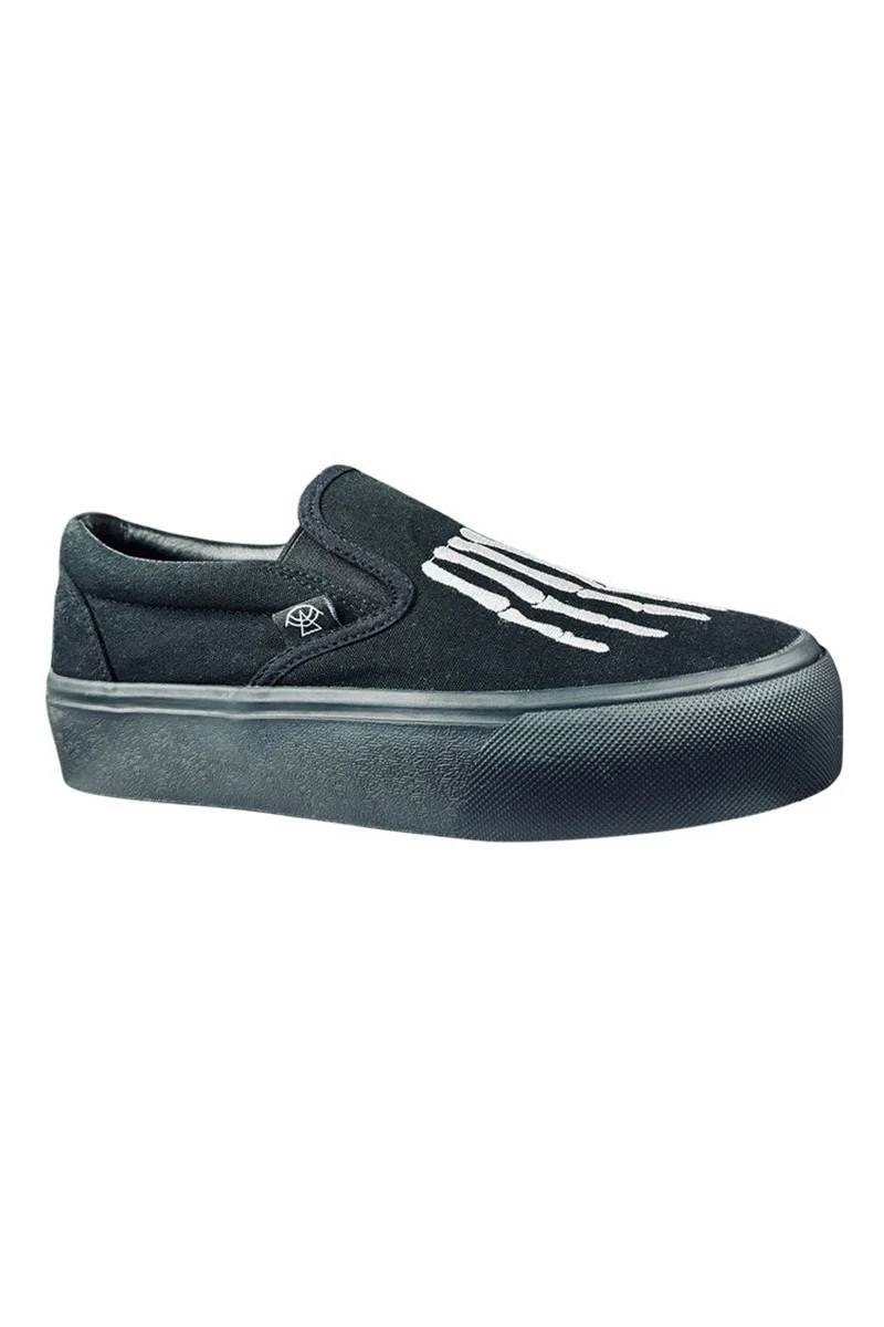 Chill Bones Slip-On Skate Shoes [Black/White] - Image 3