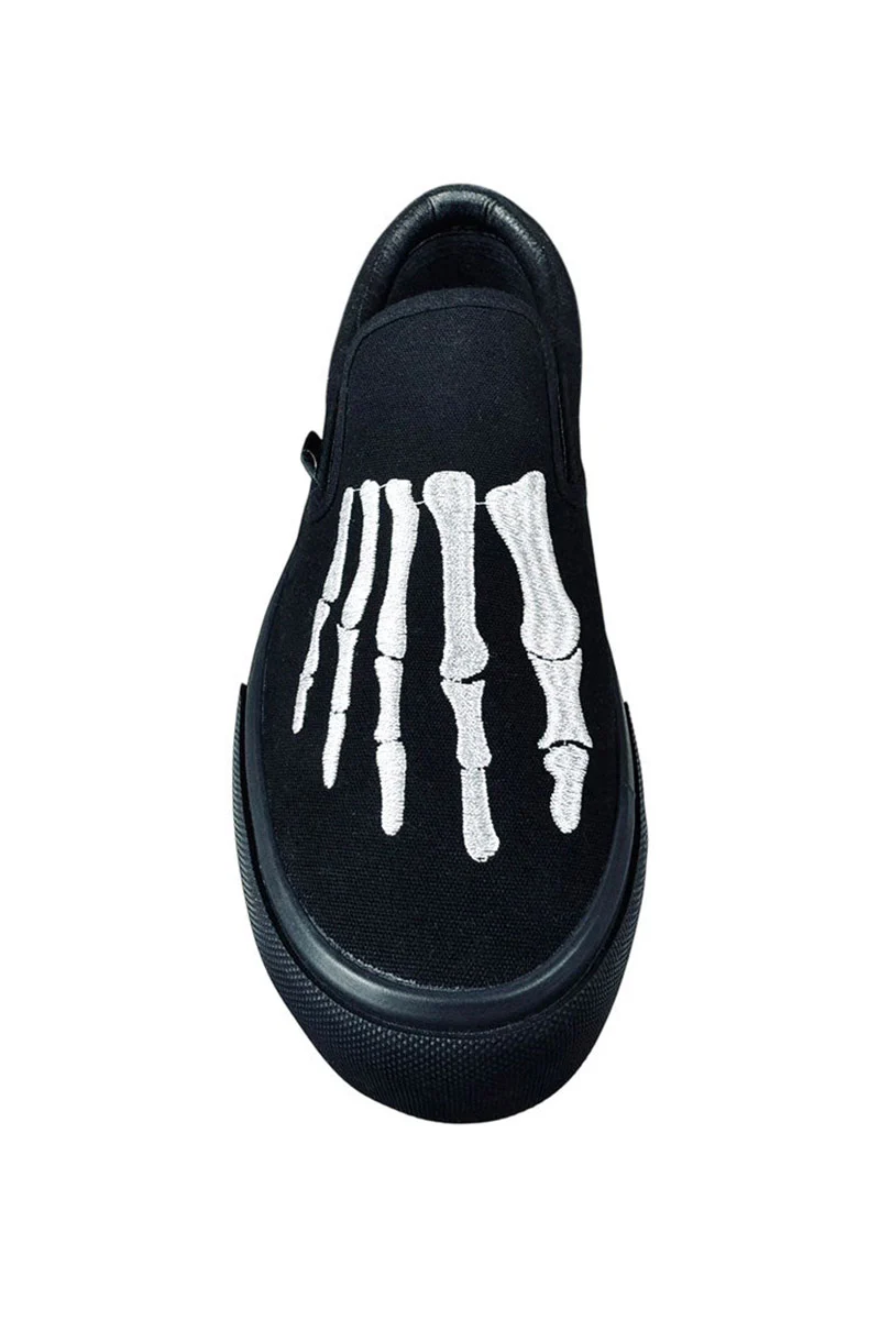 Chill Bones Slip-On Skate Shoes [Black/White] - Image 4