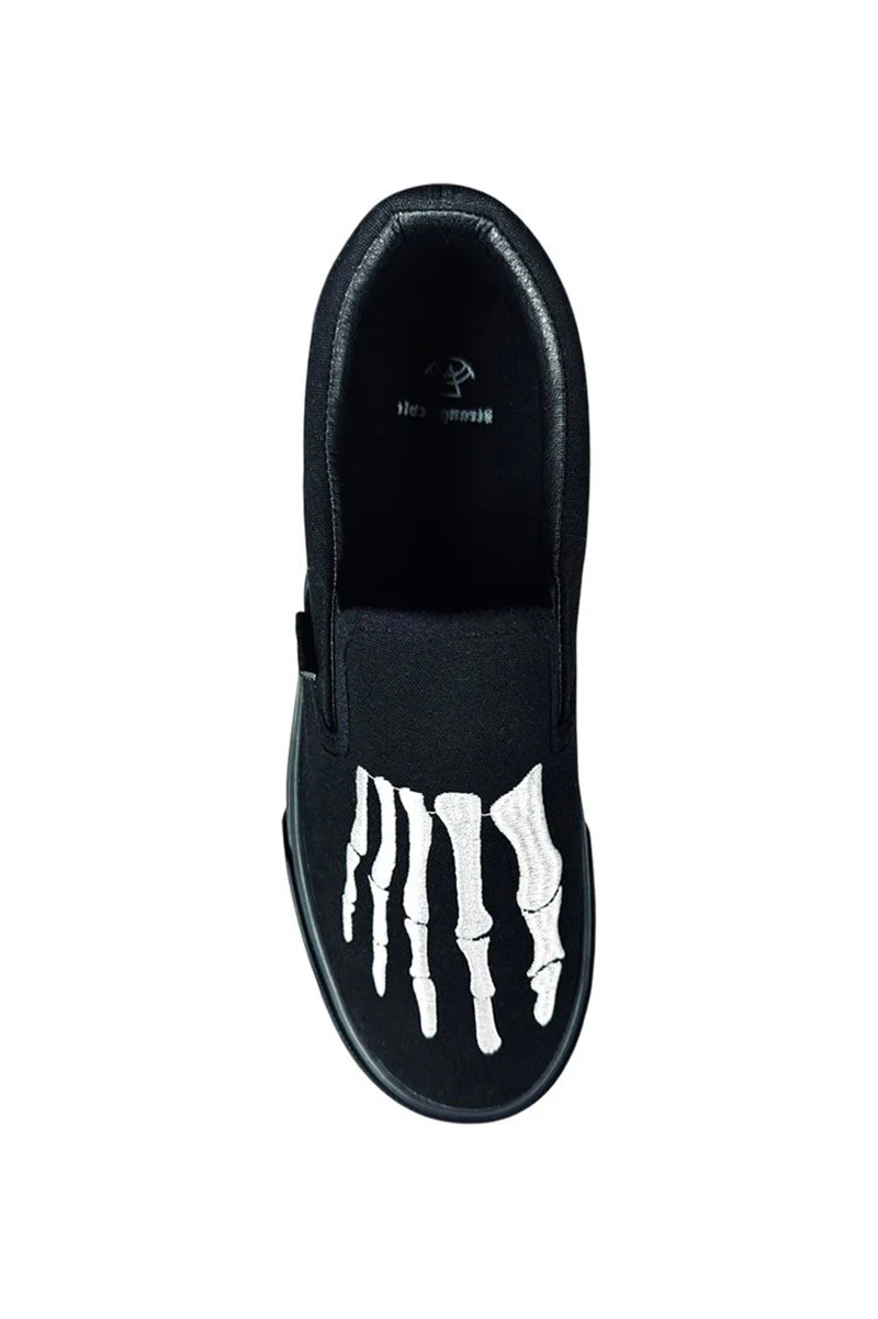 Chill Bones Slip-On Skate Shoes [Black/White] - Image 5