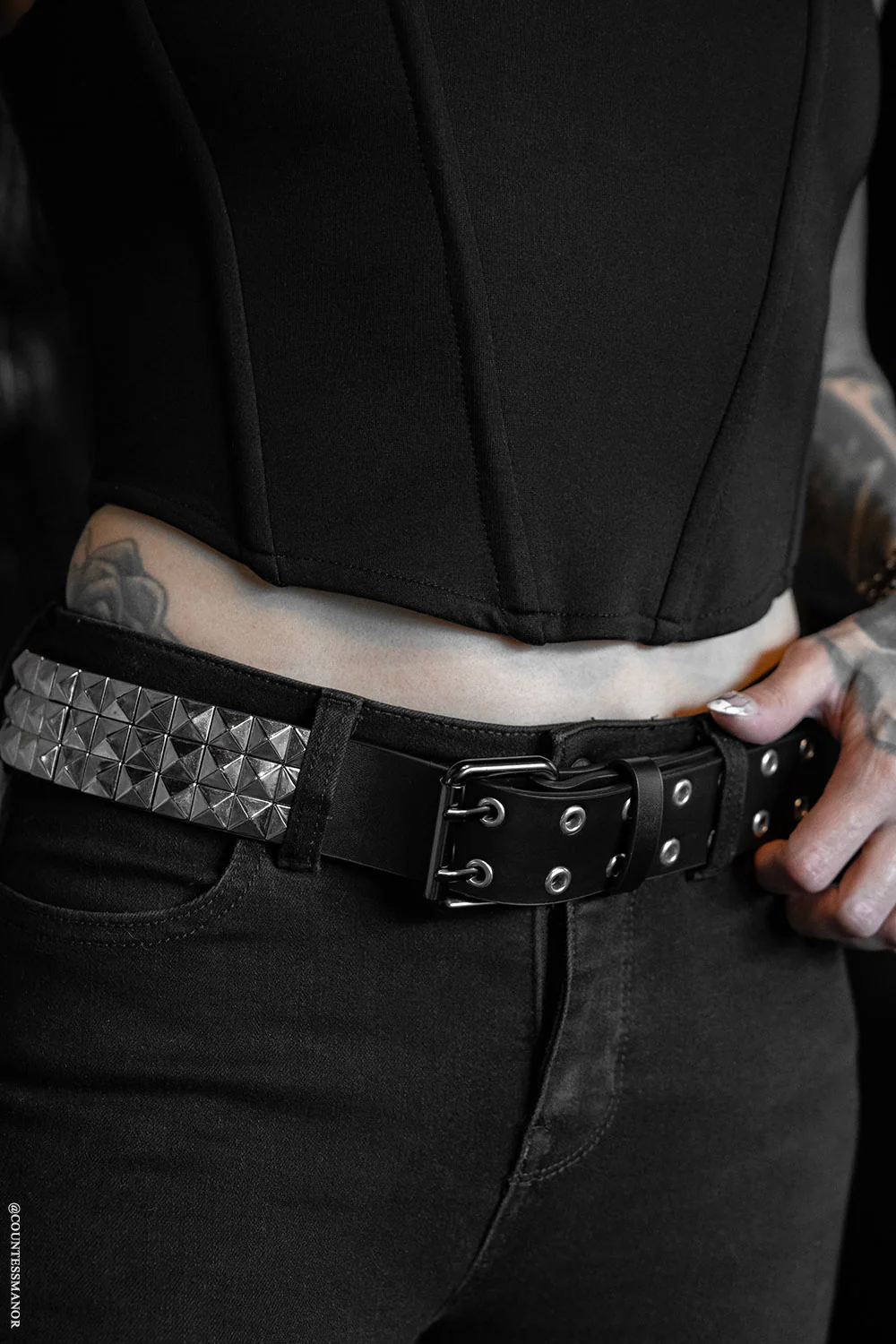 Citadel Pyramid Stud Belt [Genuine Leather] - Image 9