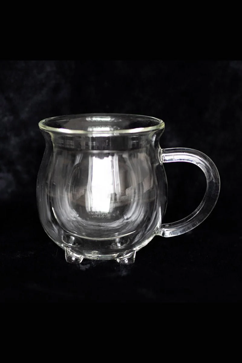 Clear Doubled Walled Glass Cauldron Mug - Image 4