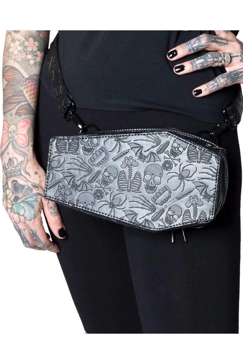 Coffin Embossed Skull Hip Pouch - Image 3