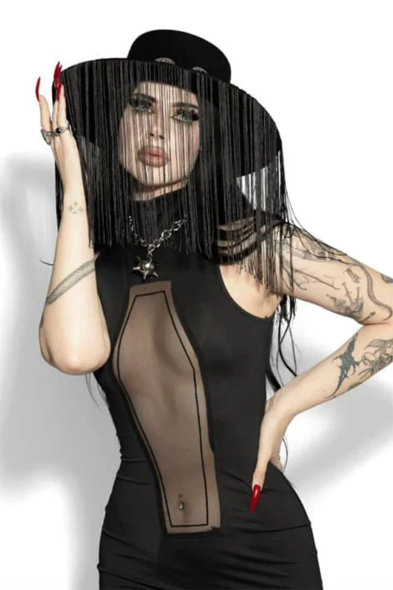 Coffin Mesh Midi Dress - Image 2