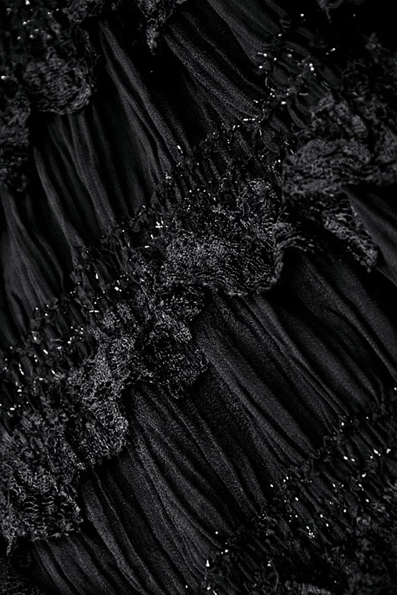 Coquette Flocked Vampire Velvet Dress - Image 10