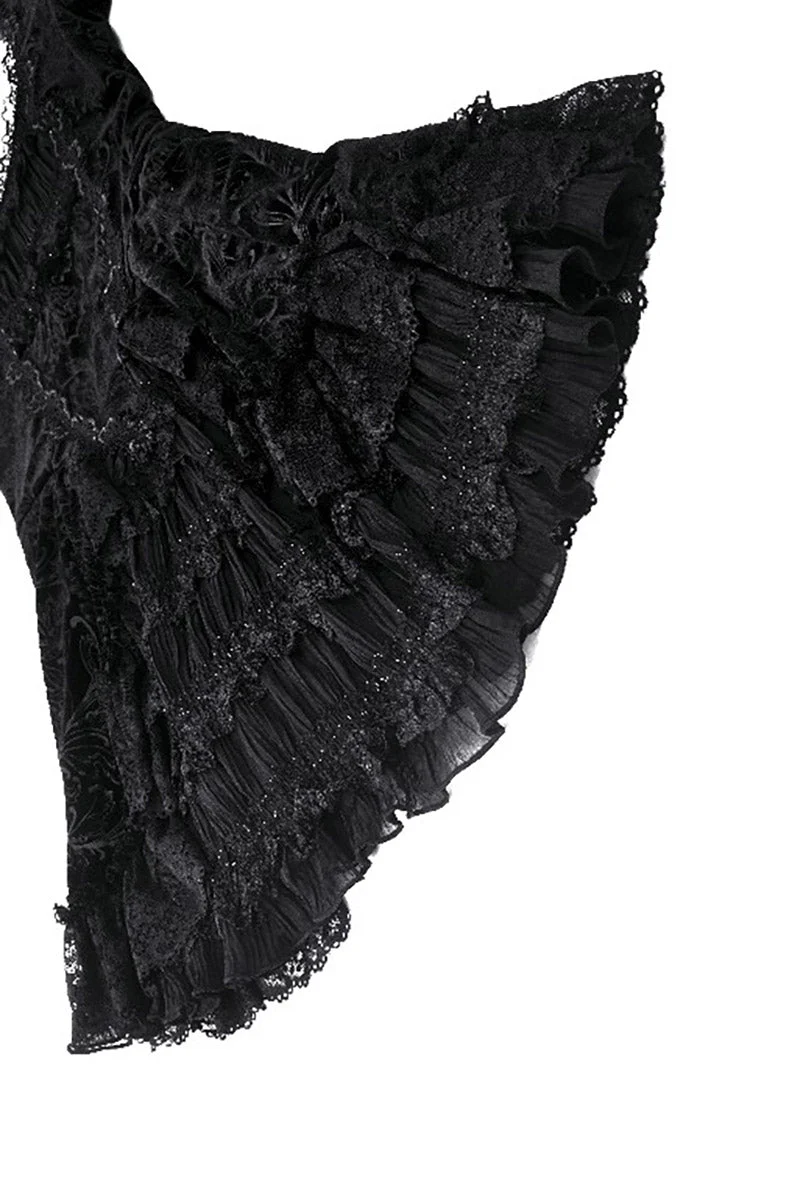 Coquette Flocked Vampire Velvet Dress - Image 11