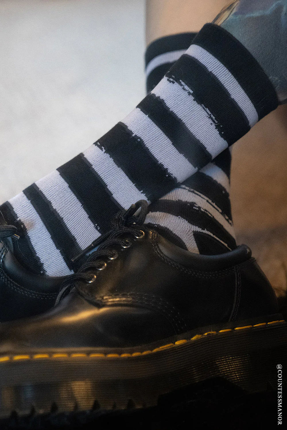 Creepy Crew Socks [Bone/Black Stripes] - Image 3