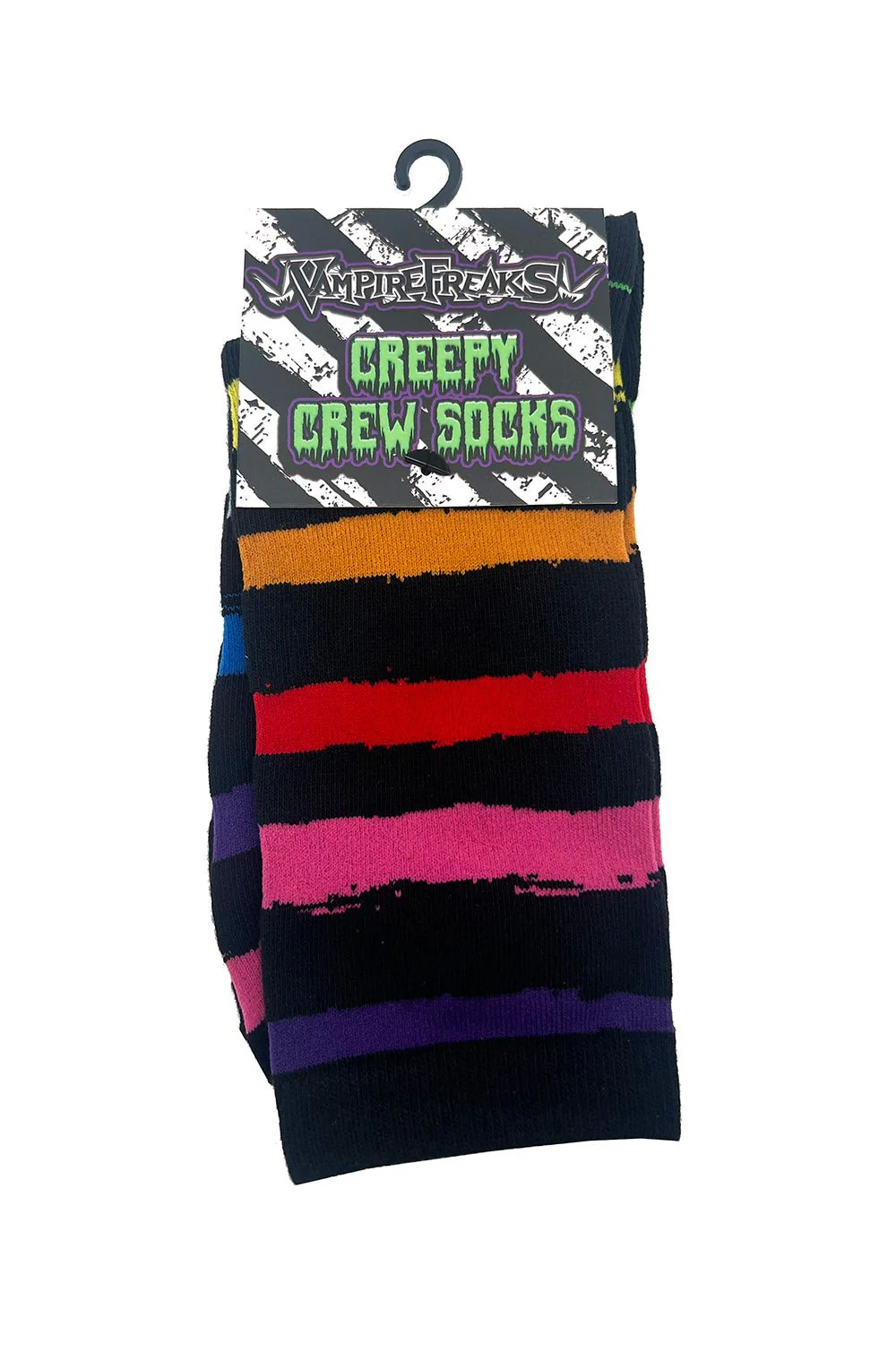 Creepy Crew Socks [Goth Rainbow Stripes] - Image 4