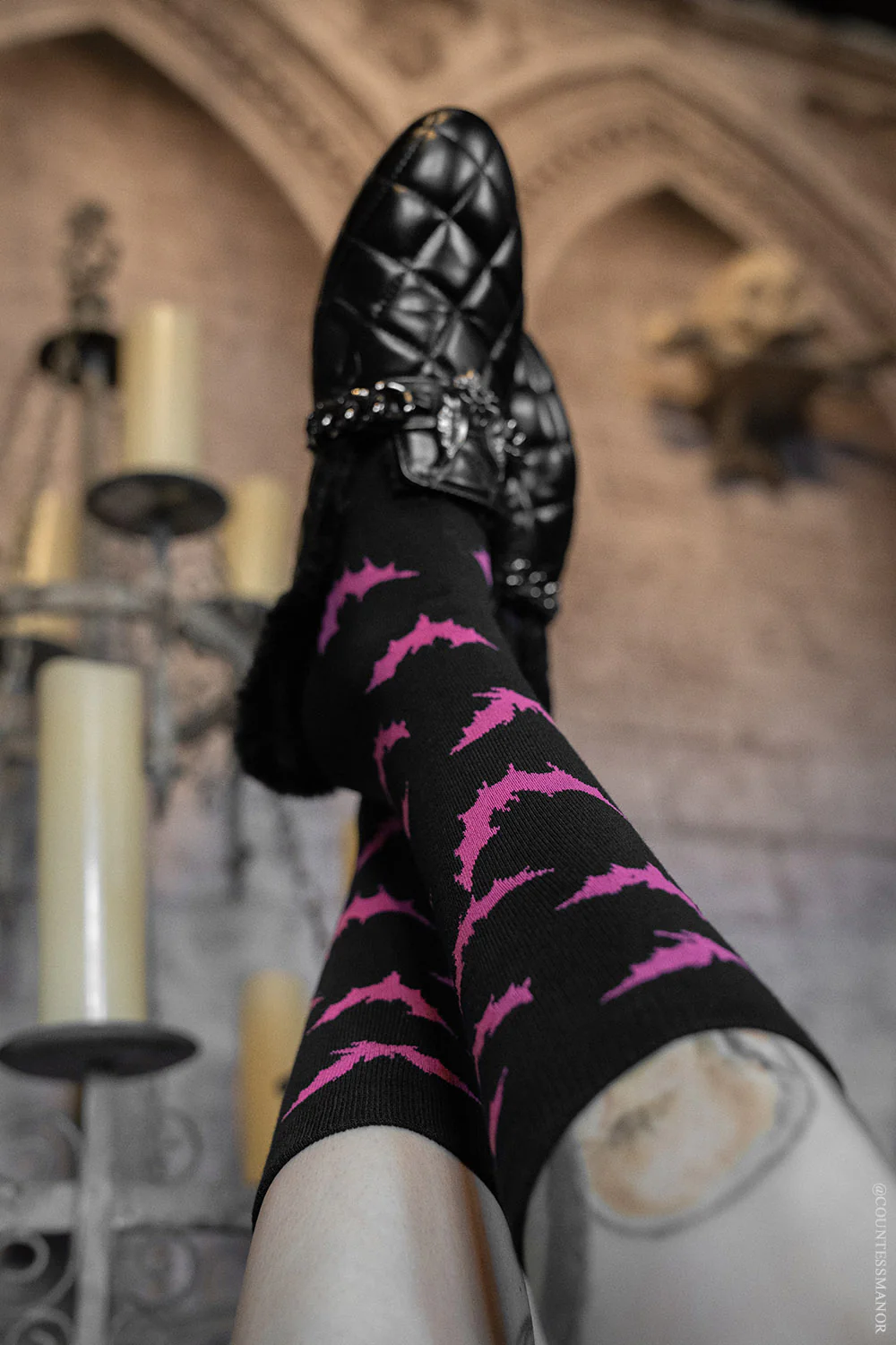 Creepy Crew Socks [Pink Bats] - Image 3