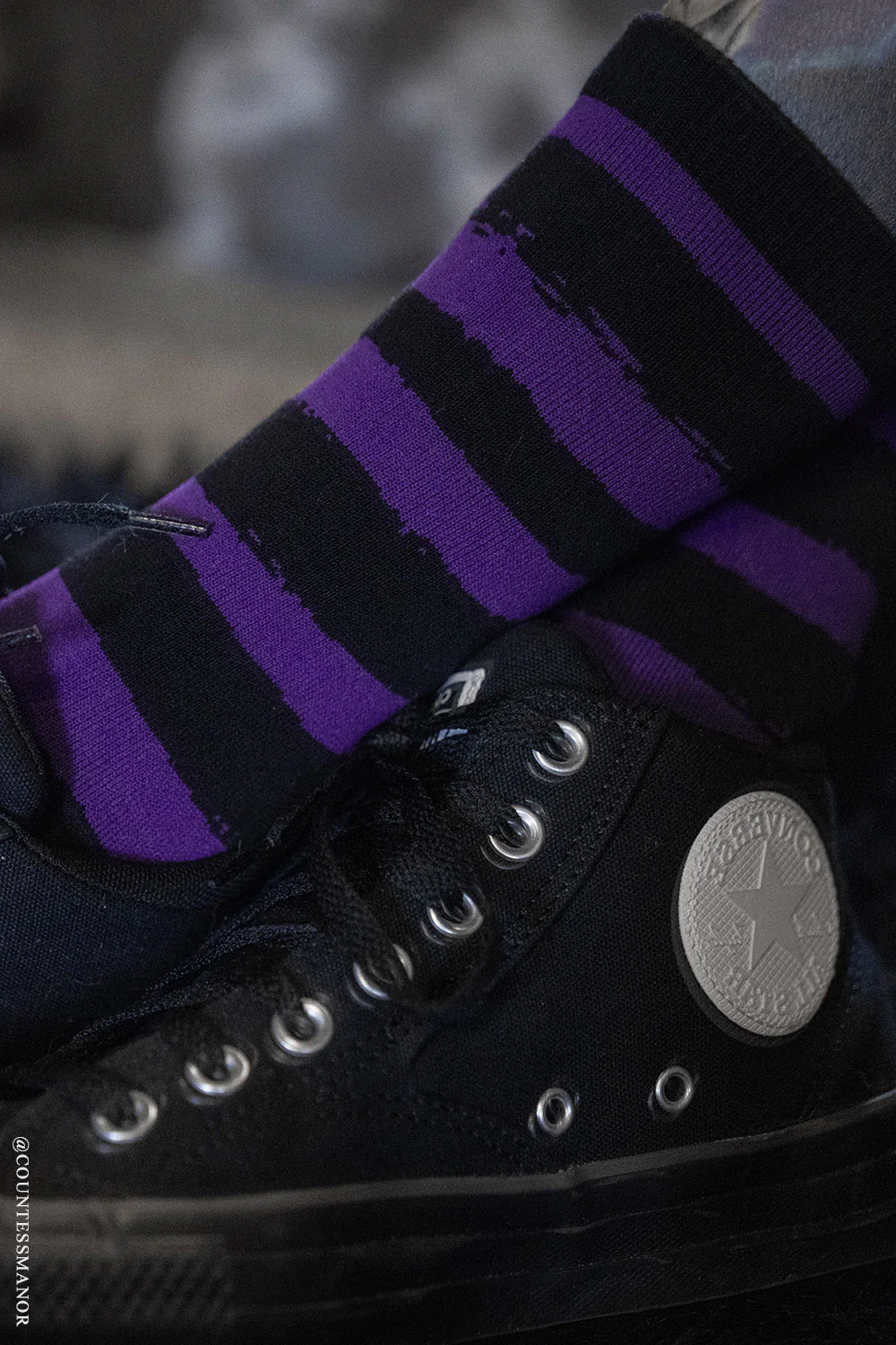 Creepy Crew Socks [Purple/Black Stripes] - Image 3