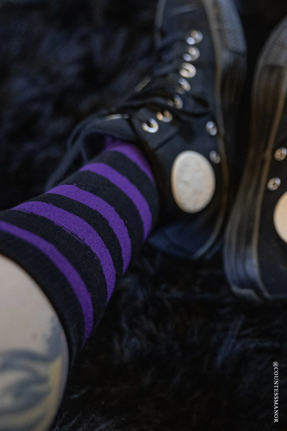 Creepy Crew Socks [Purple/Black Stripes] - Image 4