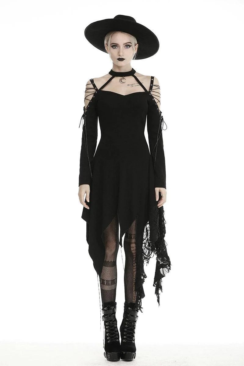 Crescent Moon Witch Distressed Dress - Image 3