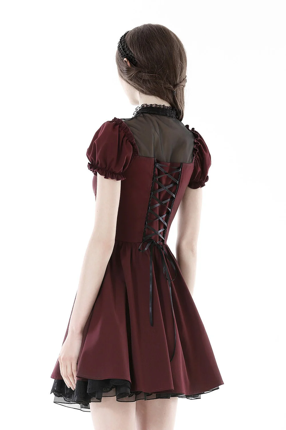 Crimson Blood Puffed Sleeve Dress - Image 2