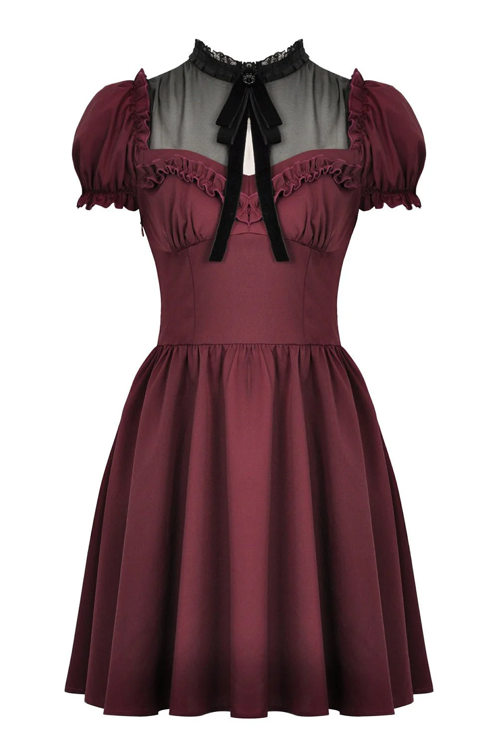 Crimson Blood Puffed Sleeve Dress - Image 4